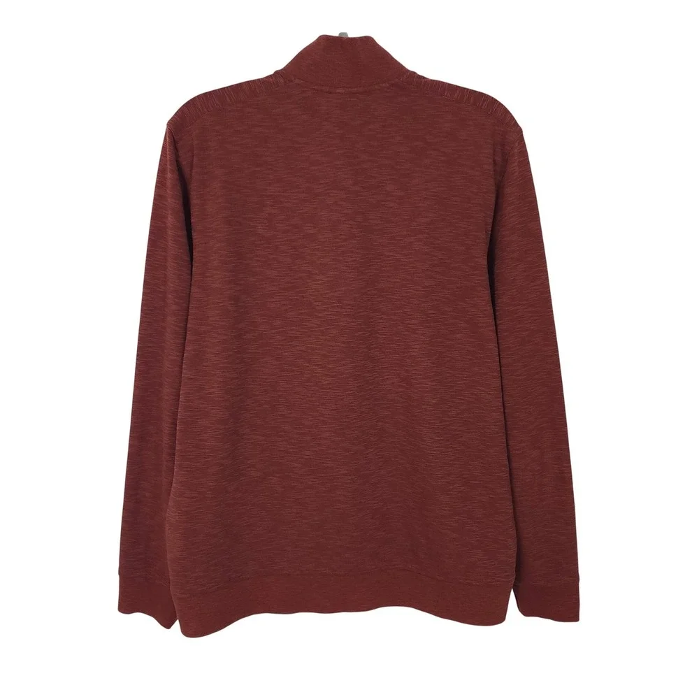 Ted Baker London Berks Burgundy Textured Quarter Zip Pullover Size 5 XL